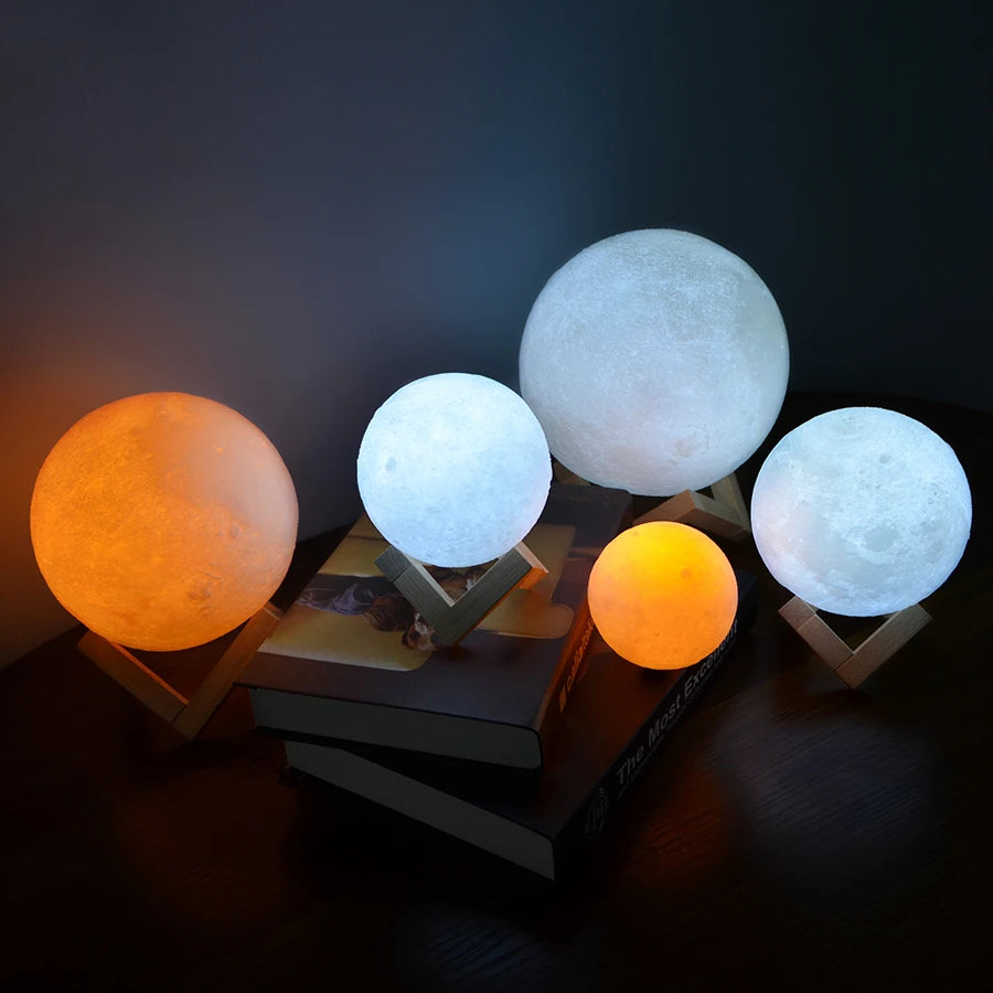 Lampe Lune 3D 16 Couleurs – Veilleuse LED Rechargeable